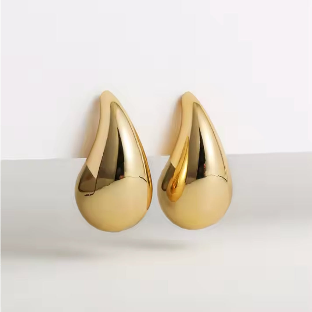 Golden small drop earrings