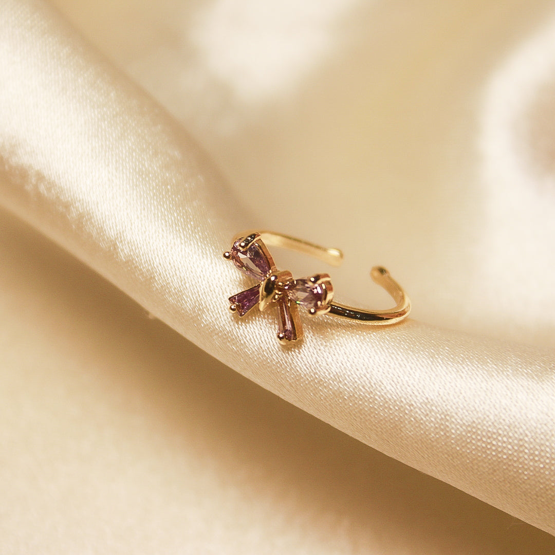 Pink Bow Adjustable Ring
