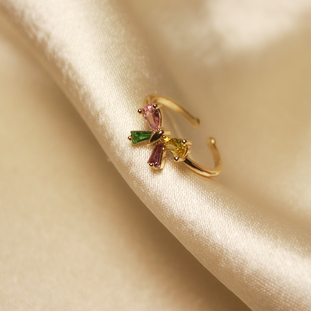Multi colour Bow Adjustable Ring