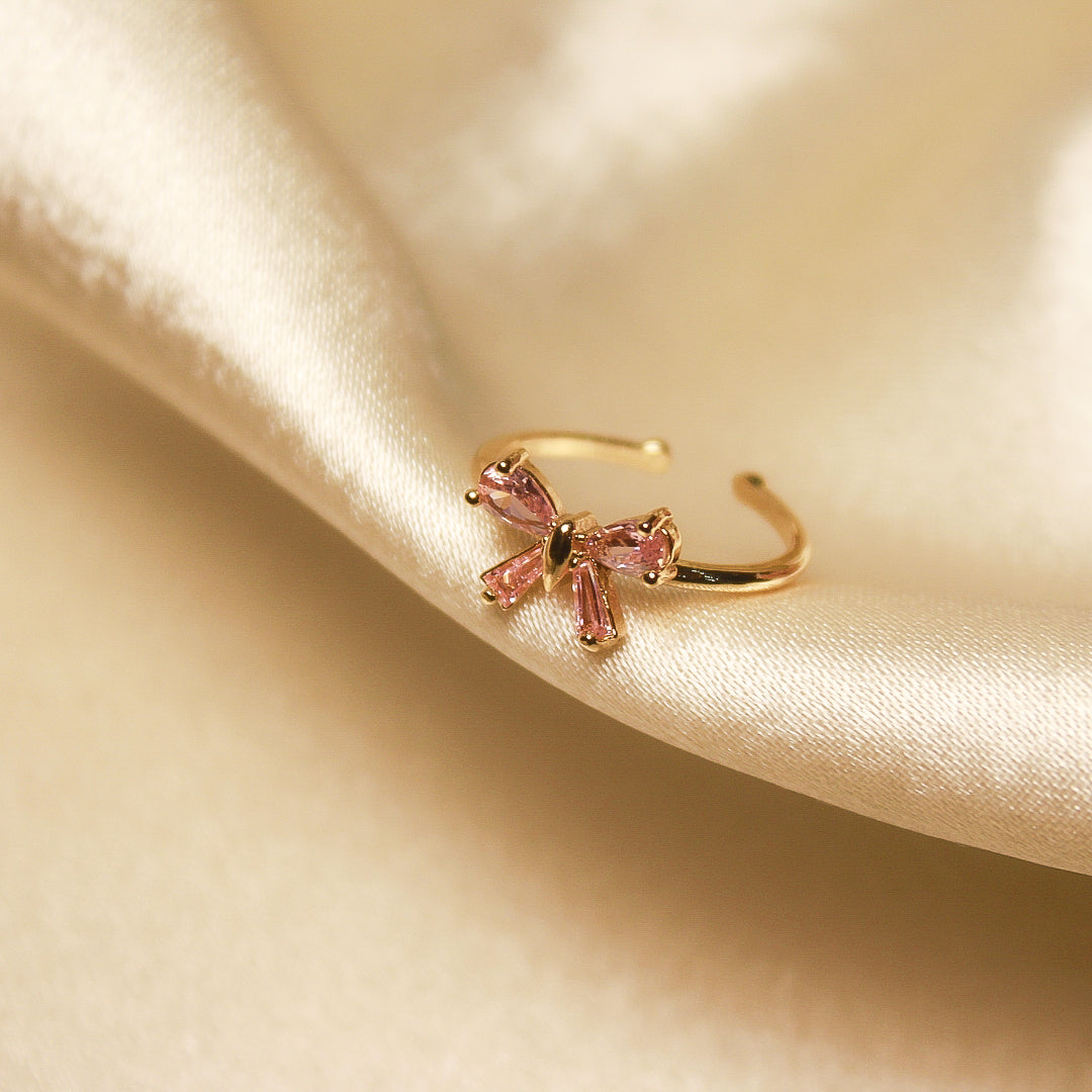 Light Pink Adjustable Bow Ring
