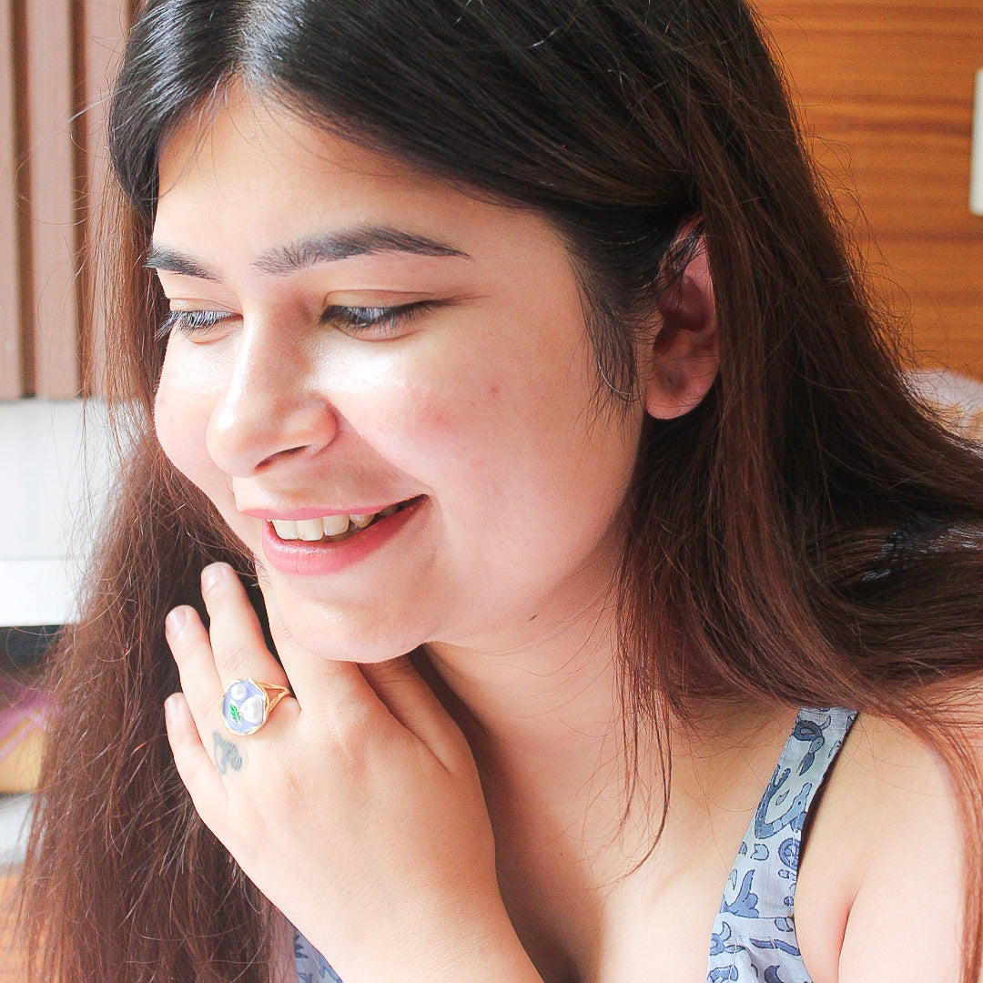 Leaf round adjustable Ring