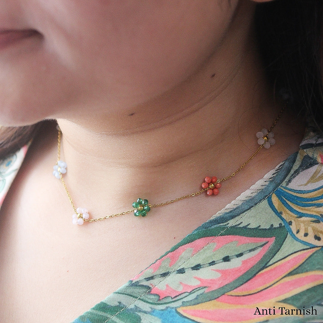 Multi Colour Flower Necklace