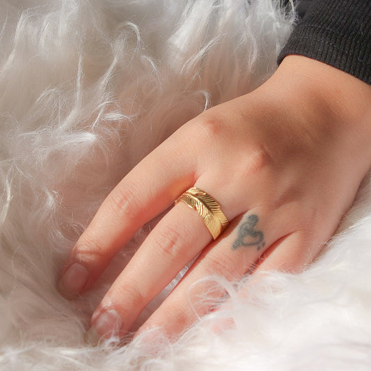 Golden Leaf Adjustable Ring