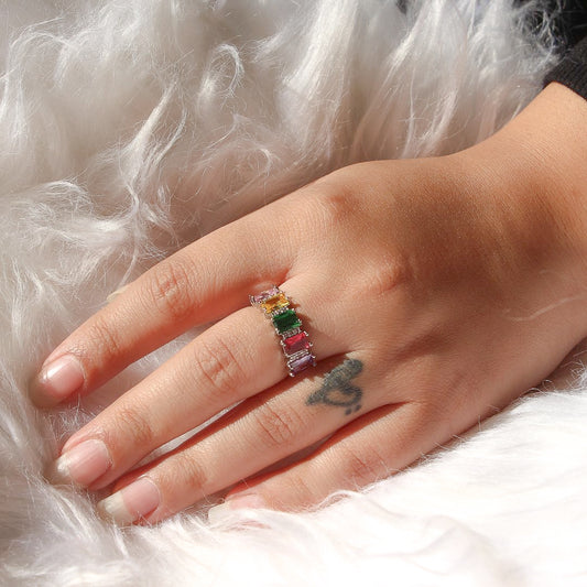 Square Gems Adjustable Ring