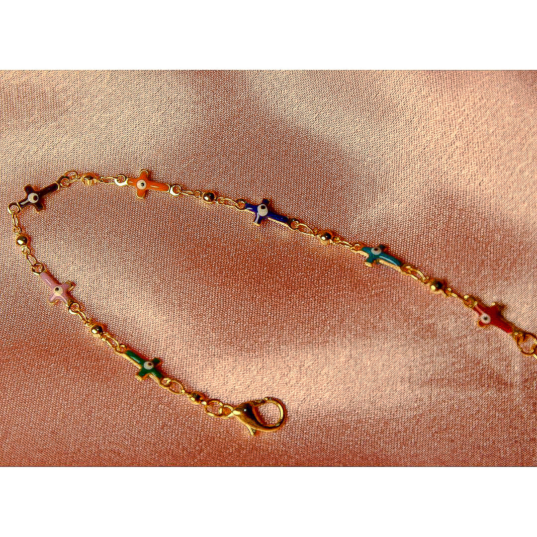 Multi colour Cross bracelet