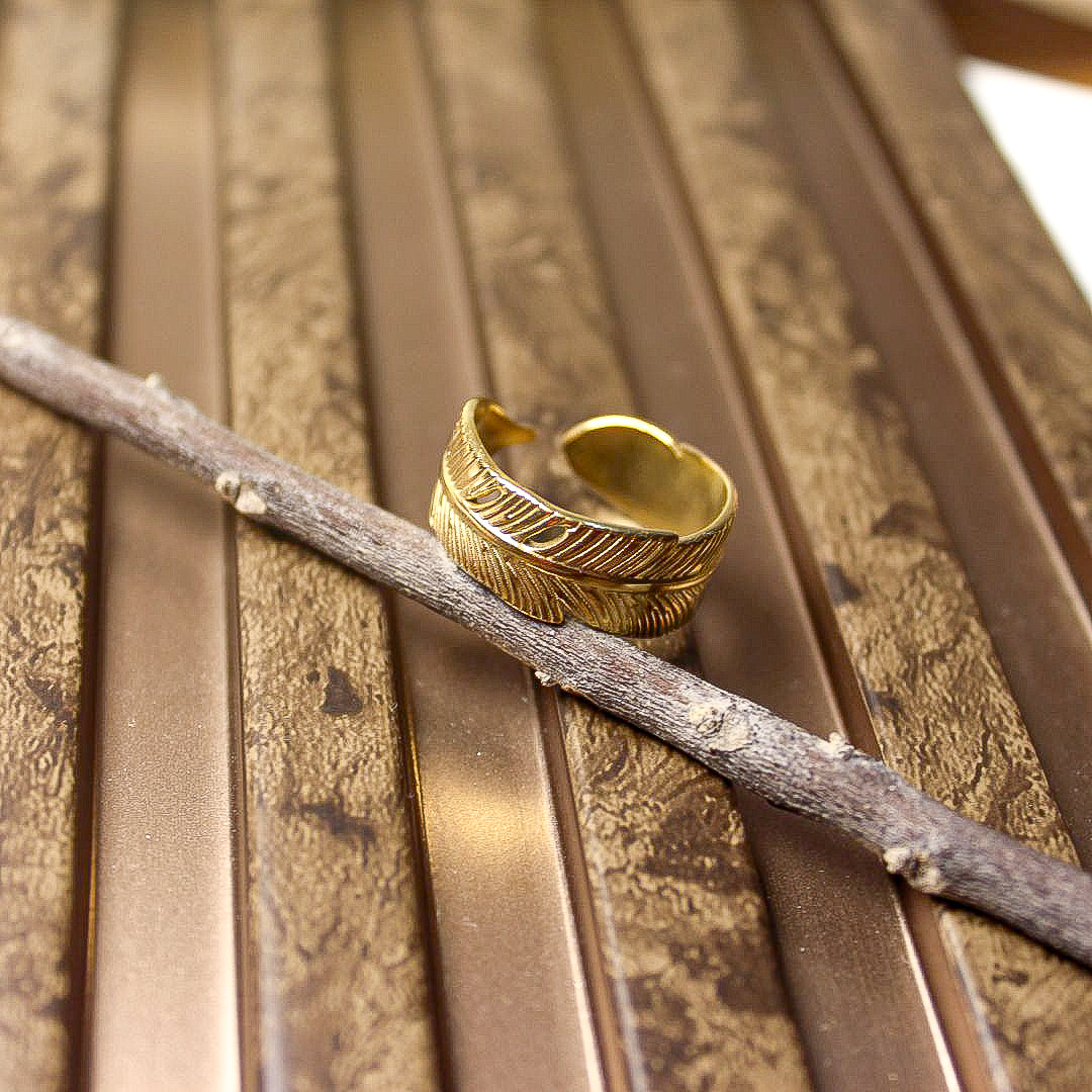 Golden Leaf Adjustable Ring