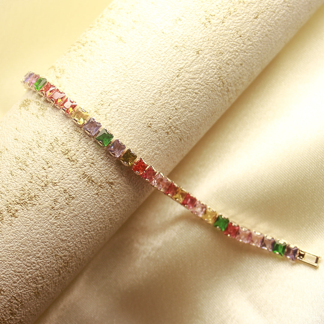 Colourful tennis bracelet