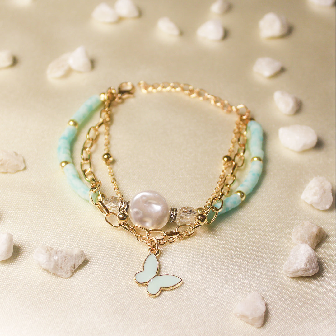Blue Butterfly Crystal Bracelet