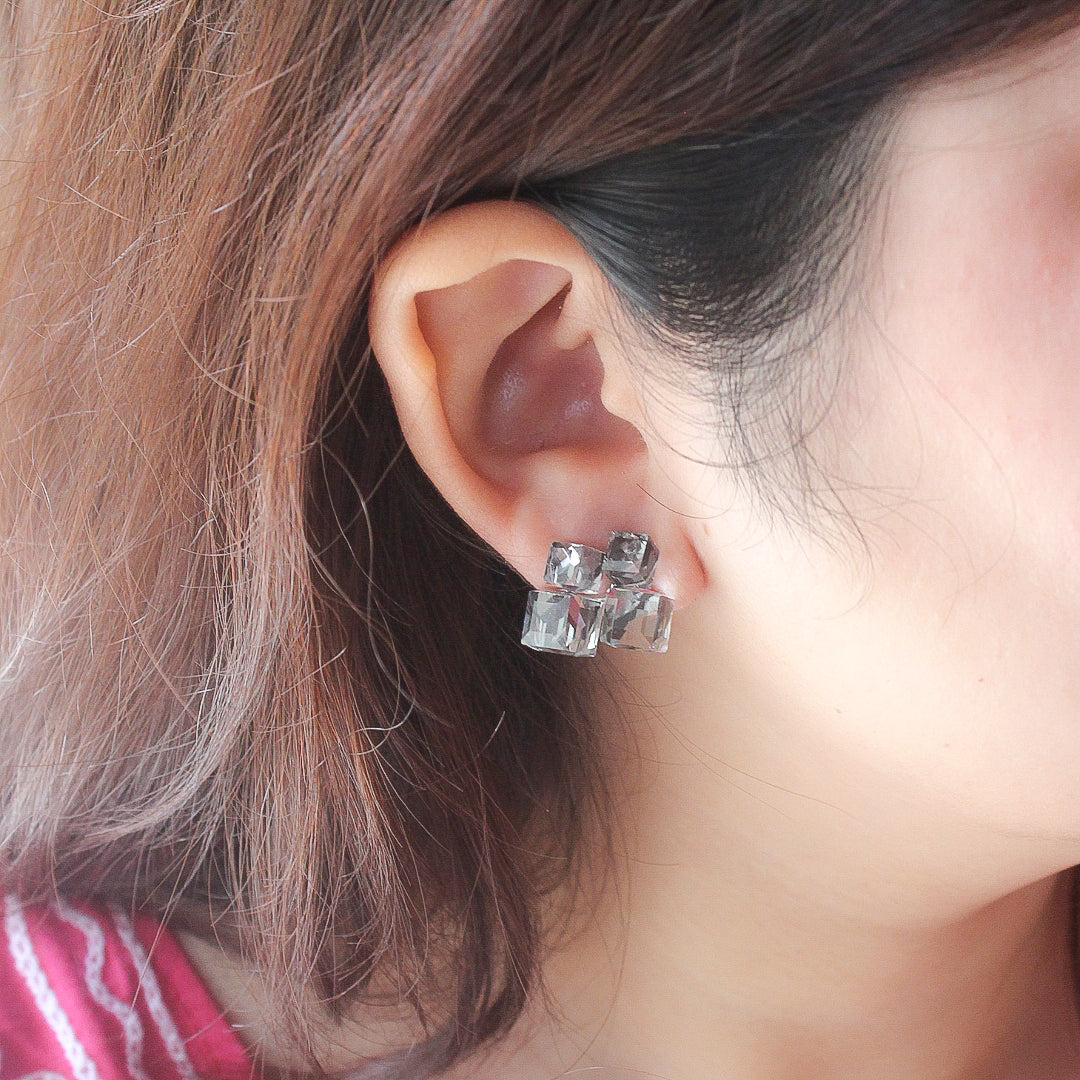 Grey Crystal Earrings