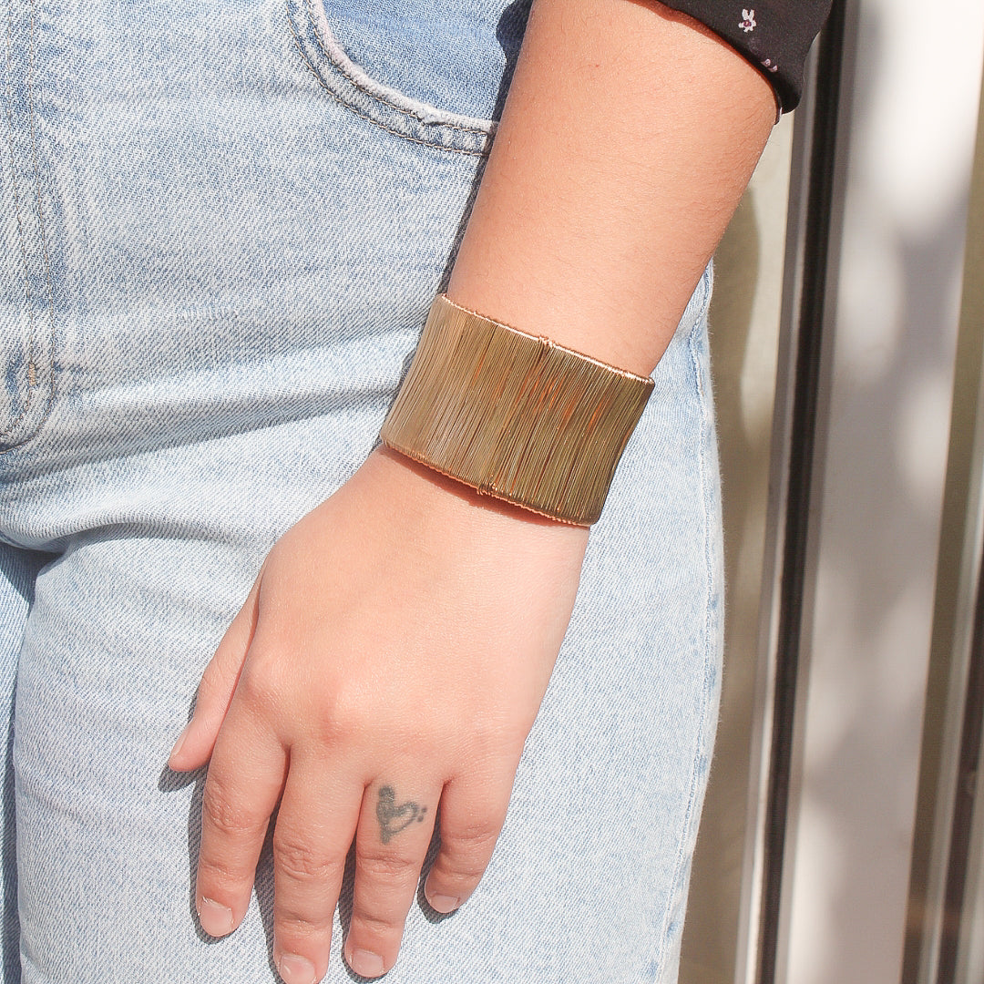 Classy gold cuff bracelet