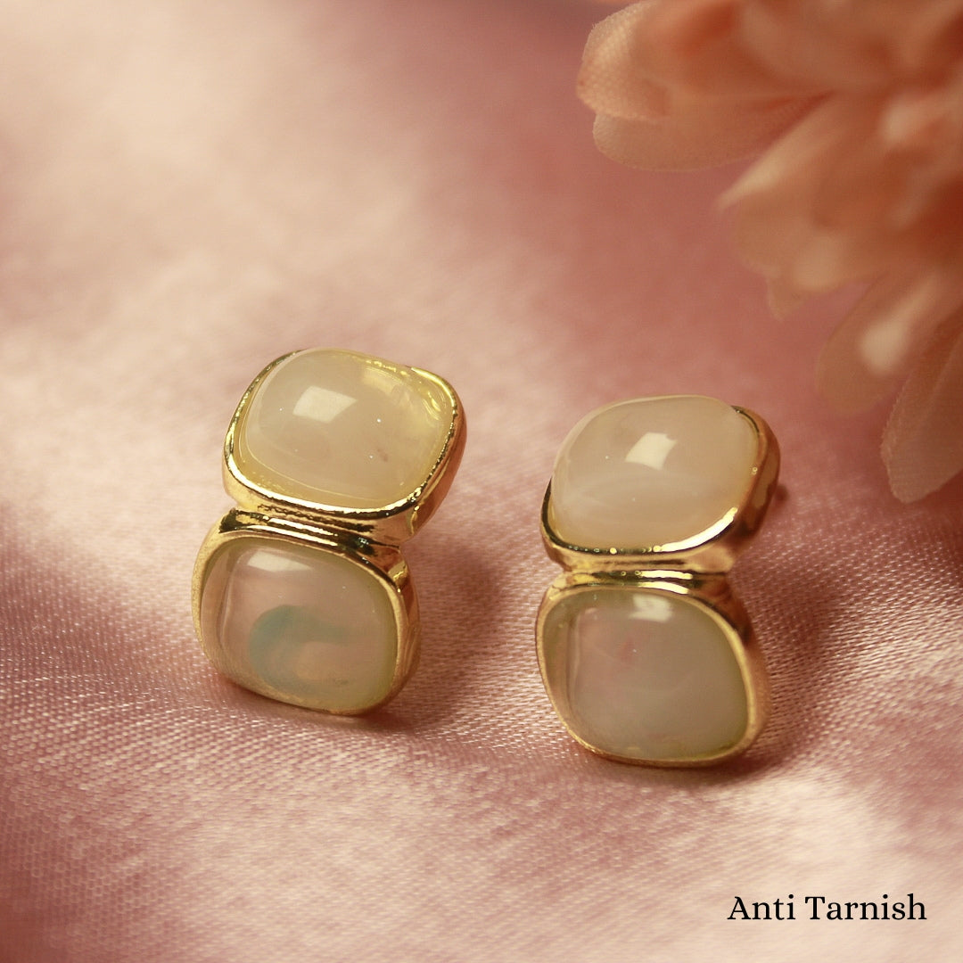 Marble golden earrings