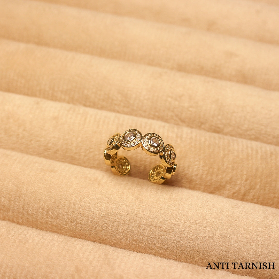 Studded Round Adjustable Ring