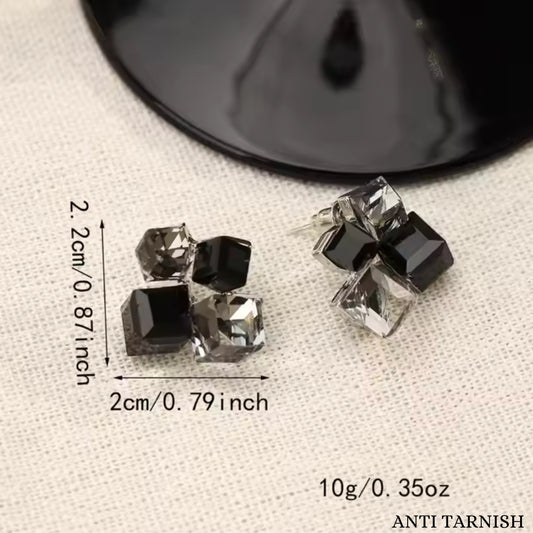 Grey Crystal Earrings
