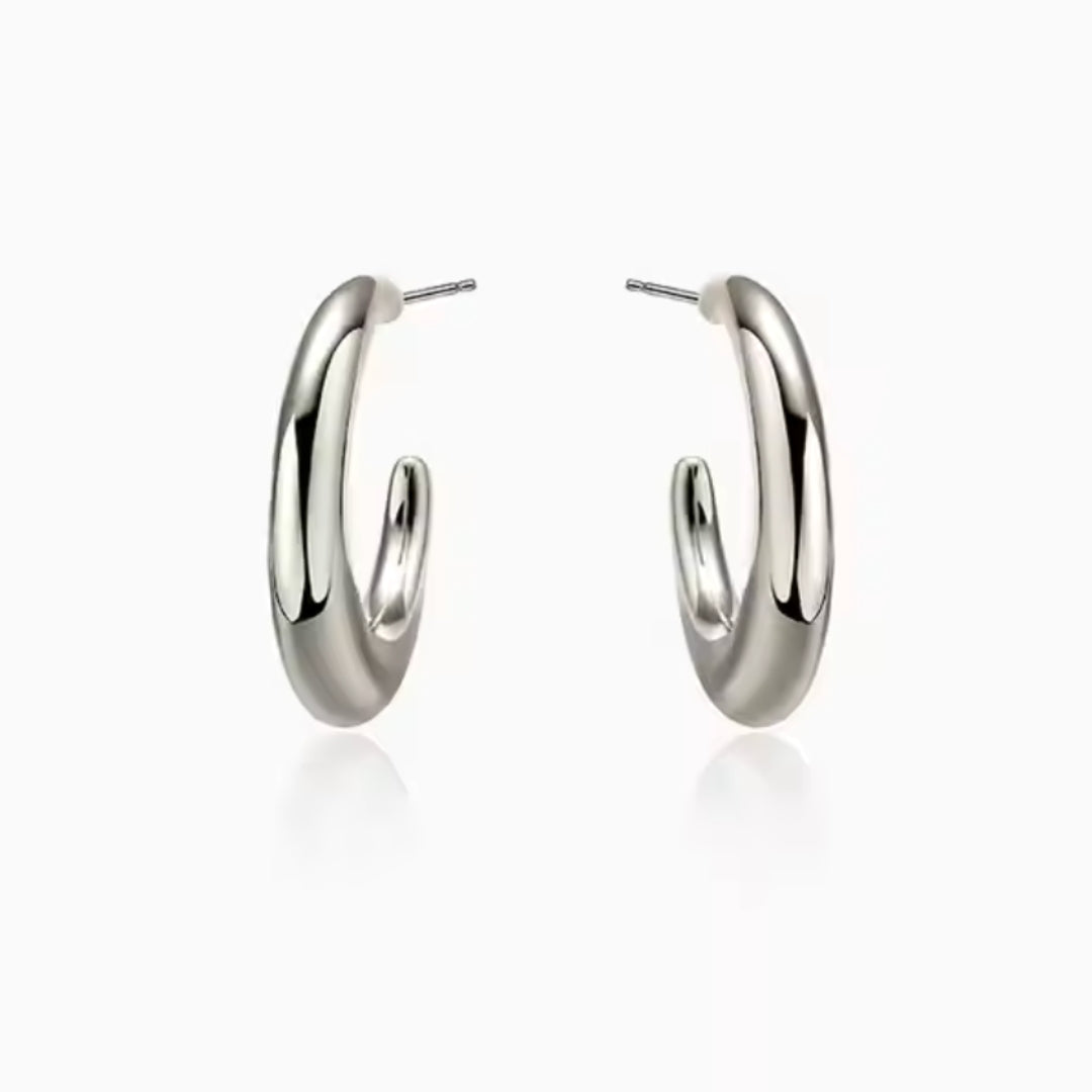 Silver Lining Hoops