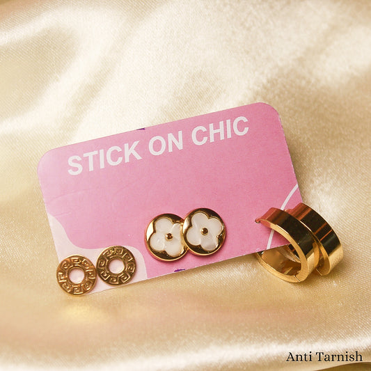 Combo of earrings (Golden & White)