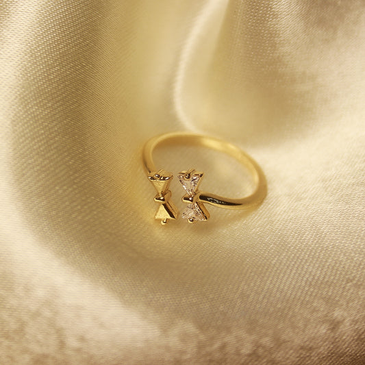 Adjustable 2 Bow Ring
