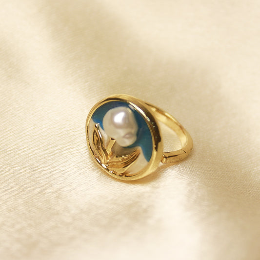 Blue Rose Adjustable Ring