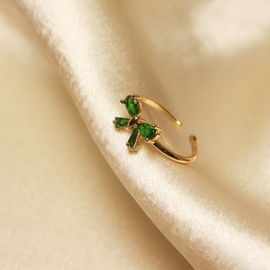 Green Bow Adjustable Ring