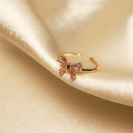 Light Pink Adjustable Bow Ring