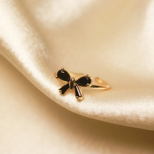 Black Bow Adjustable Ring