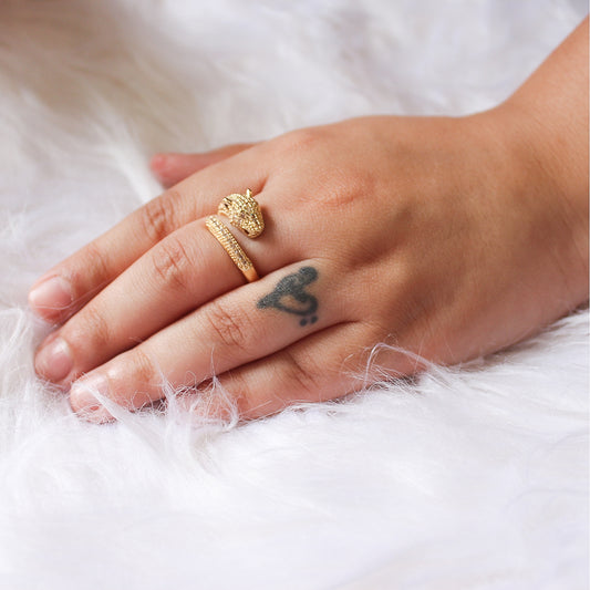 Diamond Panther Adjustable Ring