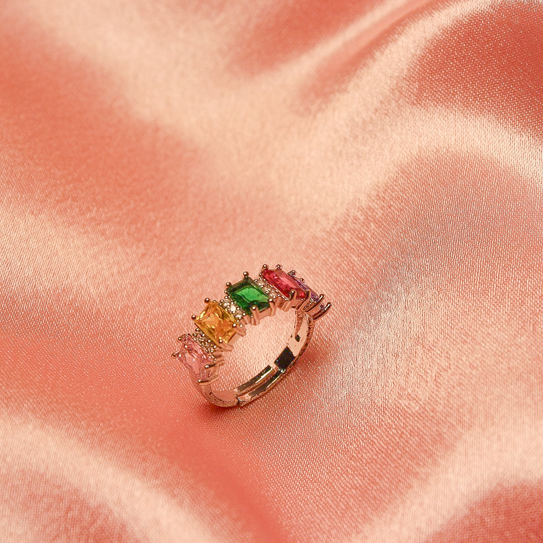 Square Gems Adjustable Ring