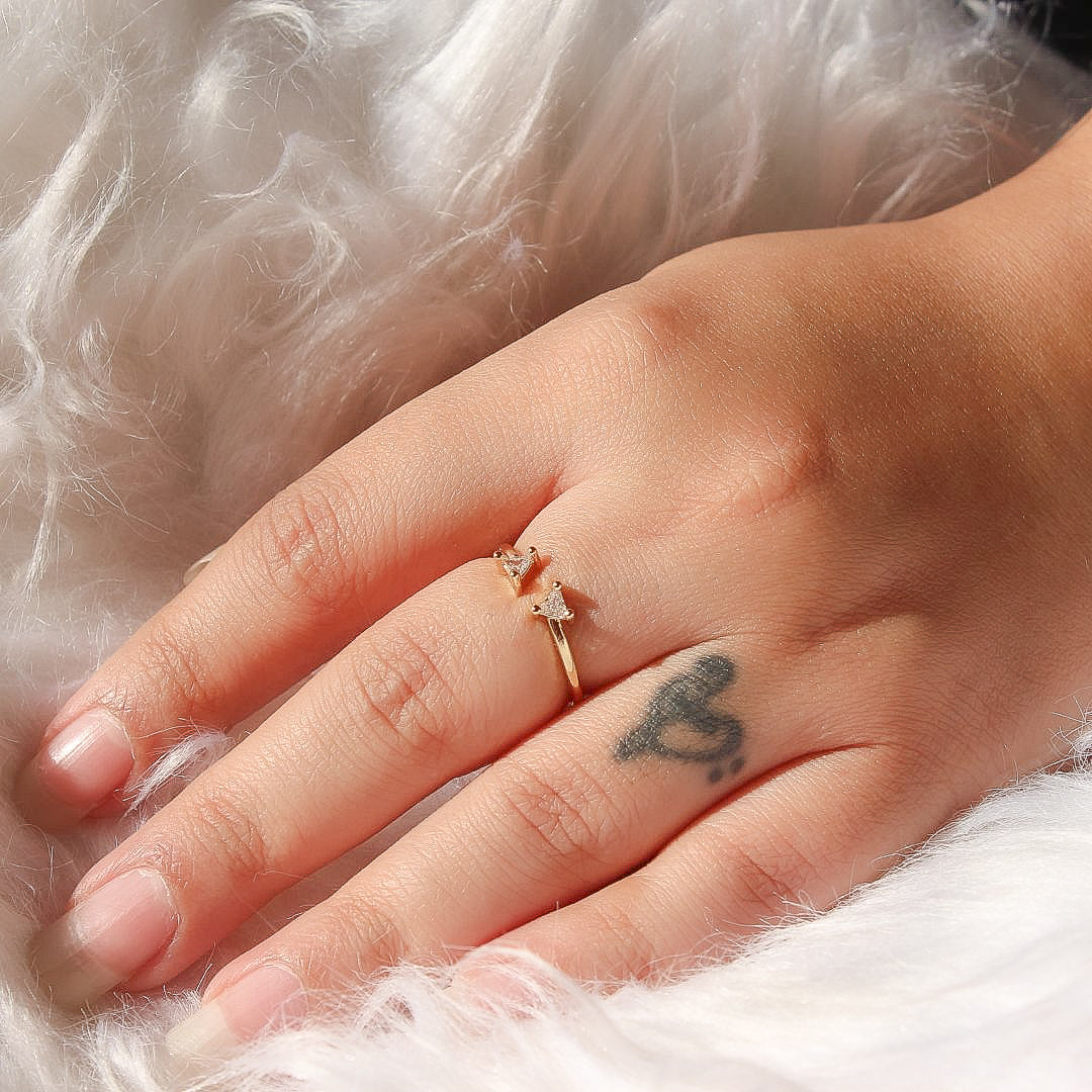 Triangle Diamond Adjustable Ring