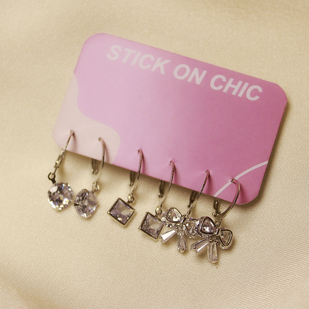 3 Earring Combo (Silver)