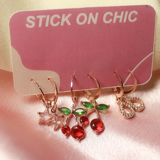 3 earring set (Gold)