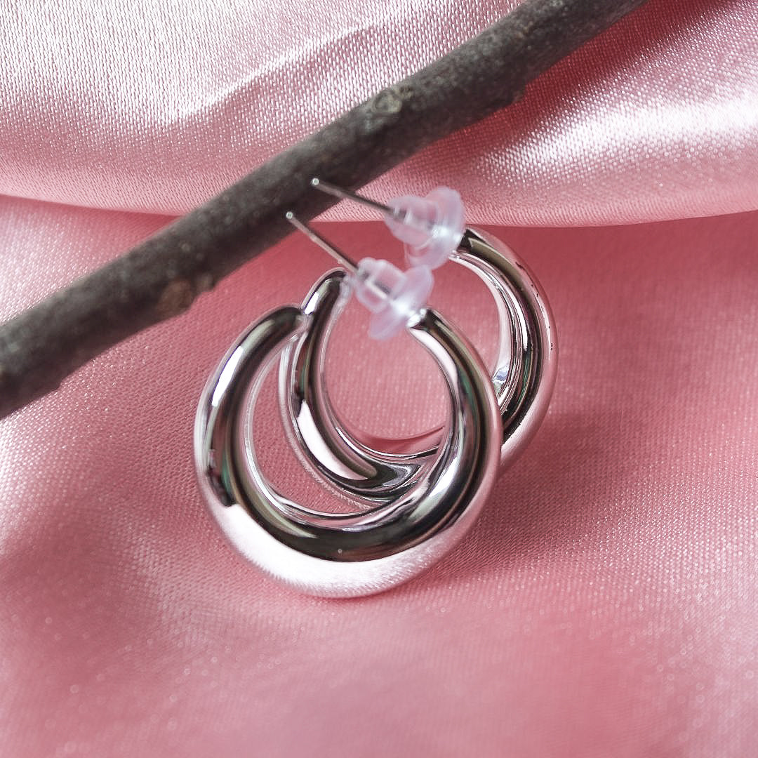 Silver Lining Hoops