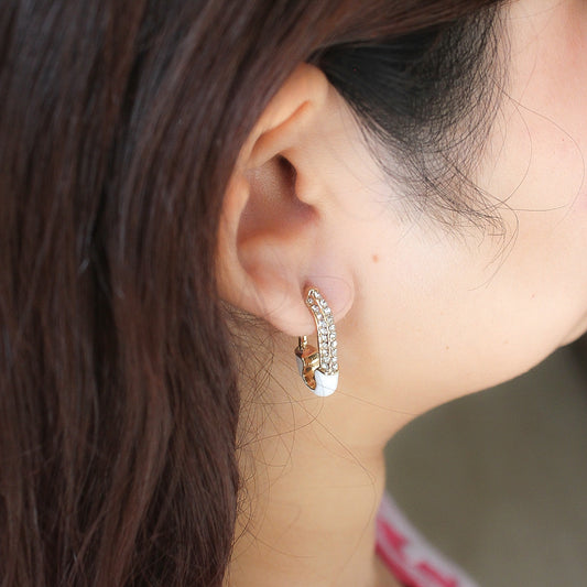 Pin crystal earrings